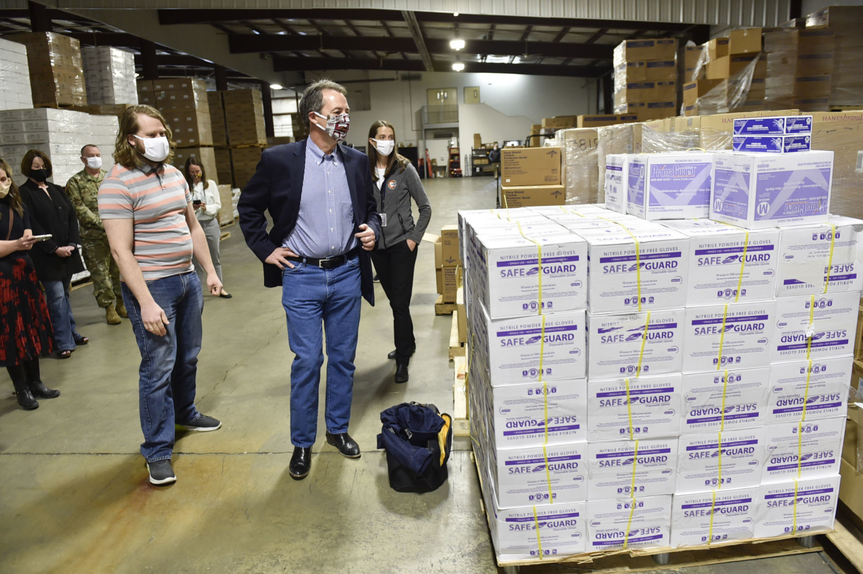 Gov. Steve Bullock tours Montana’s commodities warehouse Tuesday